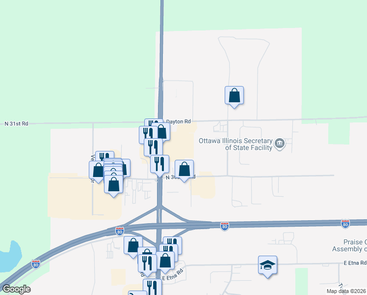 map of restaurants, bars, coffee shops, grocery stores, and more near 4140 Columbus Street in Ottawa