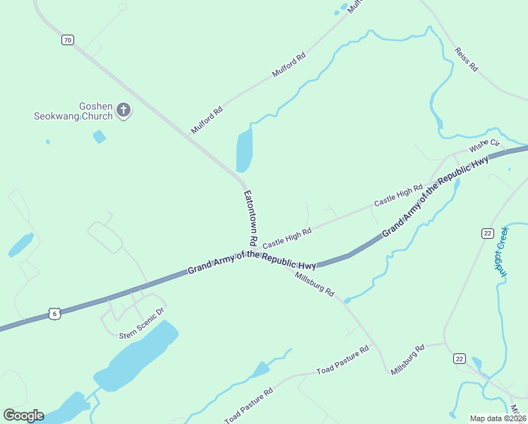 map of restaurants, bars, coffee shops, grocery stores, and more near 26 County Road 70 in Middletown