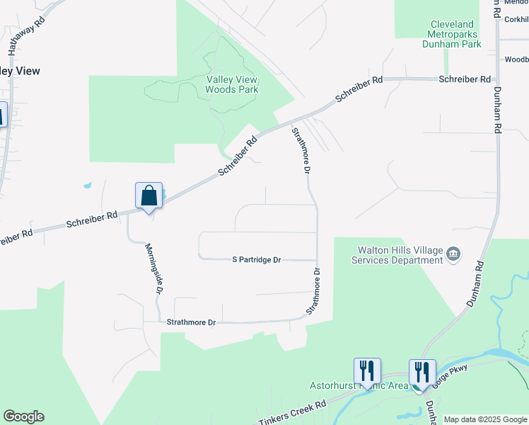 map of restaurants, bars, coffee shops, grocery stores, and more near 13365 Laurel Lane in Valley View