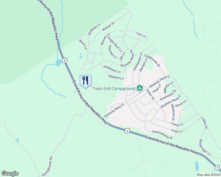 map of restaurants, bars, coffee shops, grocery stores, and more near 124 Pleasant Lane in Shohola