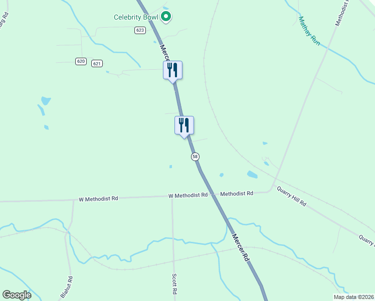 map of restaurants, bars, coffee shops, grocery stores, and more near 399 Mercer Rd in Greenville