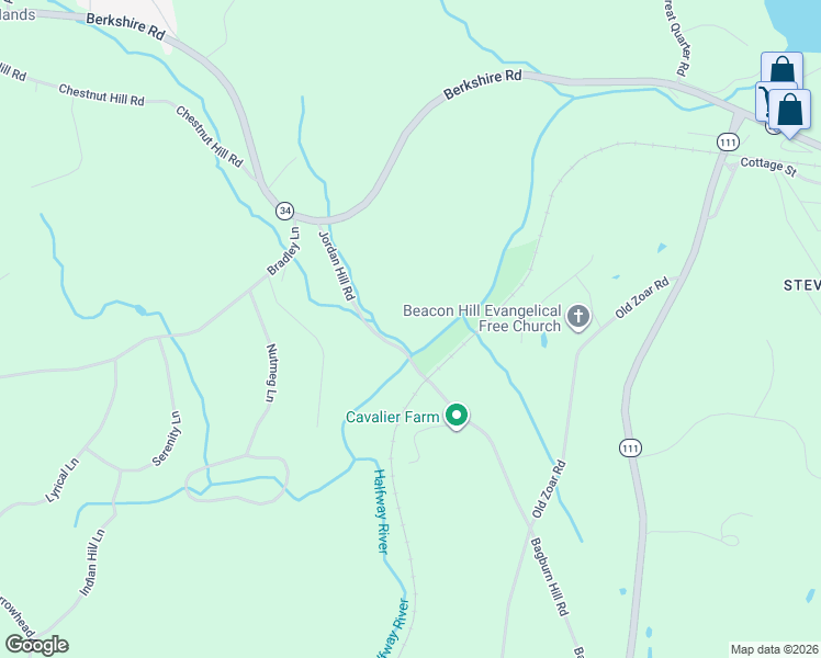 map of restaurants, bars, coffee shops, grocery stores, and more near 13 Jordan Hill Road in Newtown