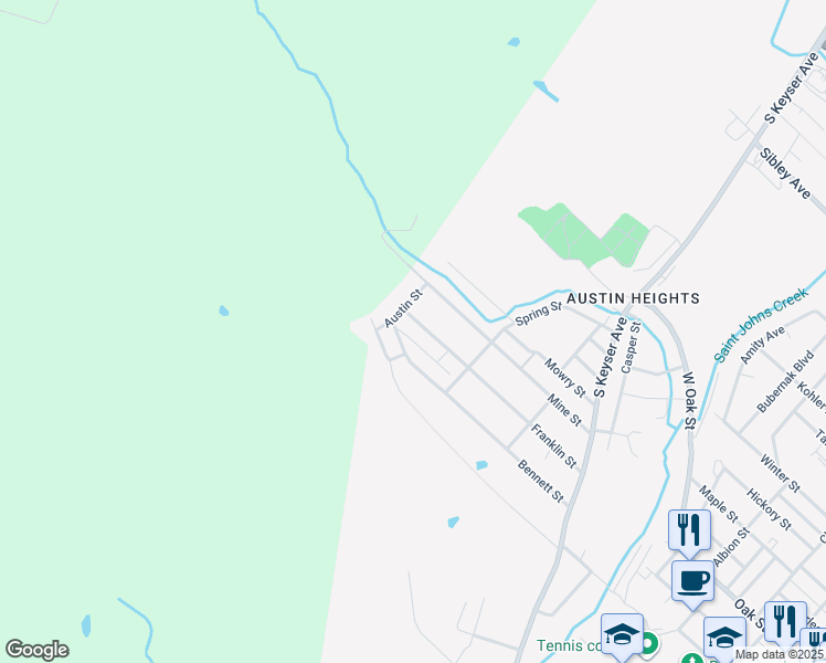 map of restaurants, bars, coffee shops, grocery stores, and more near 1286 Franklin Street in Old Forge