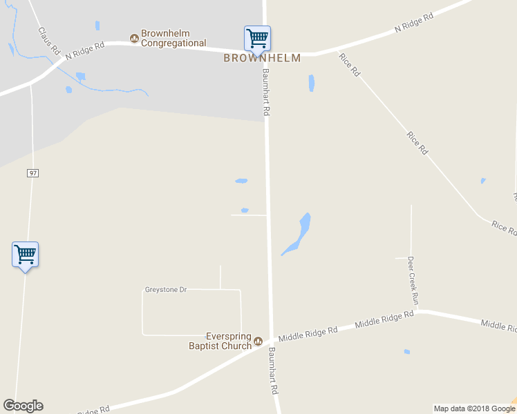 map of restaurants, bars, coffee shops, grocery stores, and more near 8030 Baumhart Road in Amherst
