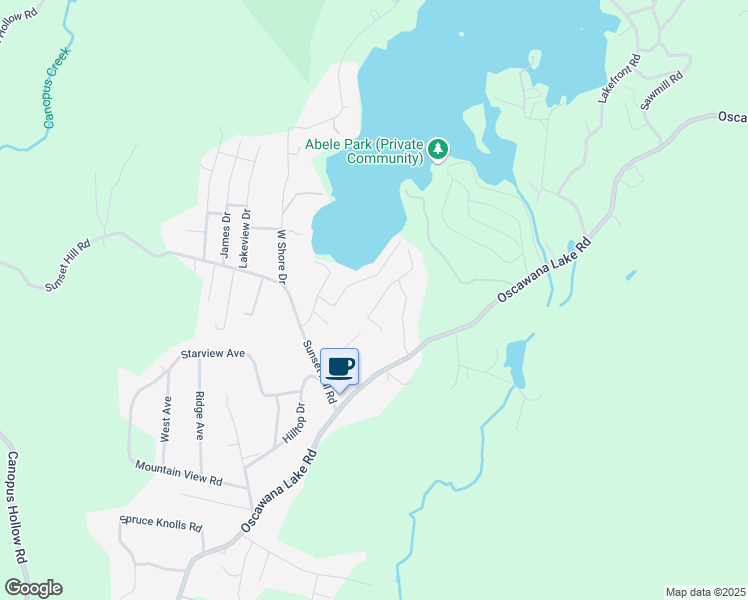 map of restaurants, bars, coffee shops, grocery stores, and more near 54 Columbus Avenue in Putnam Valley