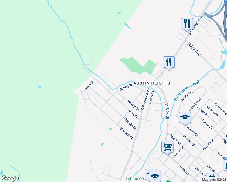 map of restaurants, bars, coffee shops, grocery stores, and more near 1096 Spring Street in Old Forge