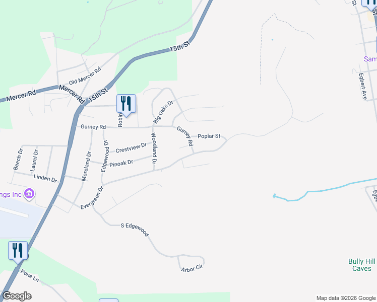 map of restaurants, bars, coffee shops, grocery stores, and more near 103 Tamarack Drive in Franklin