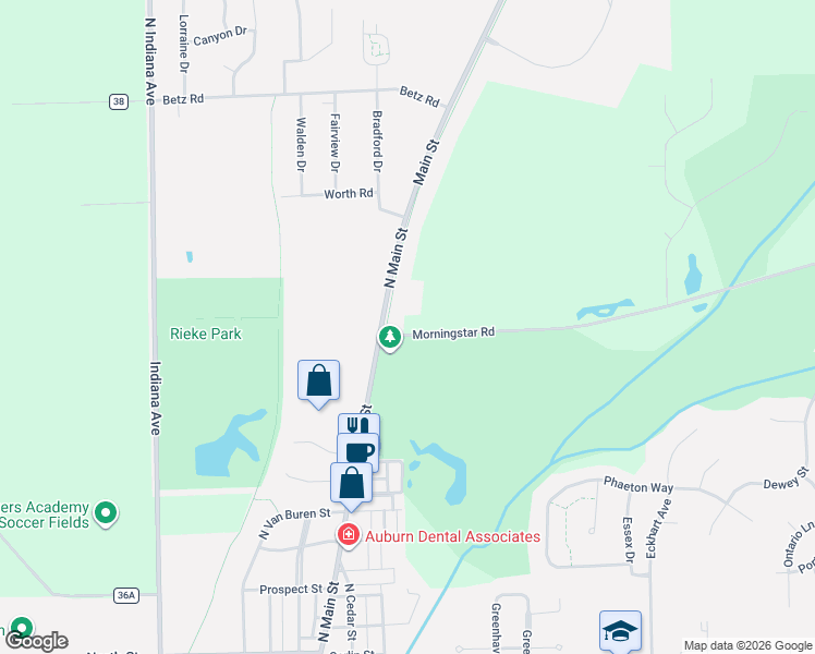 map of restaurants, bars, coffee shops, grocery stores, and more near 3001-3265 Morningstar Road in Auburn