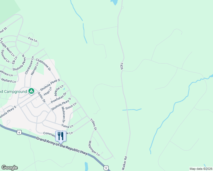map of restaurants, bars, coffee shops, grocery stores, and more near 109 Timber Ridge Dr in Pike