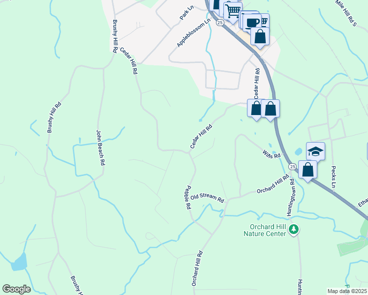 map of restaurants, bars, coffee shops, grocery stores, and more near 46 Cedar Hill Road in Newtown