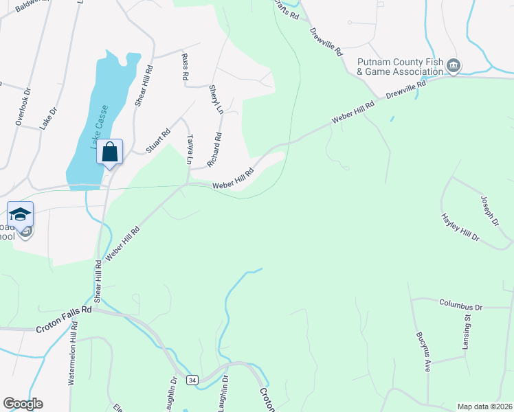 map of restaurants, bars, coffee shops, grocery stores, and more near Putnam Trailway in Putnam County