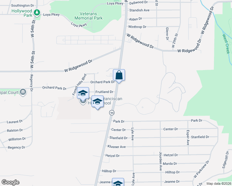 map of restaurants, bars, coffee shops, grocery stores, and more near 6728 State Road in Parma