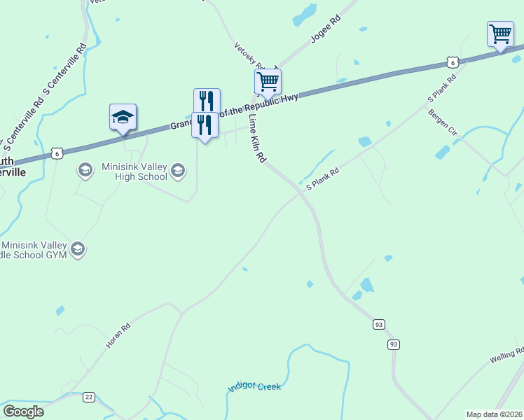 map of restaurants, bars, coffee shops, grocery stores, and more near 849 South Plank Road in Slate Hill