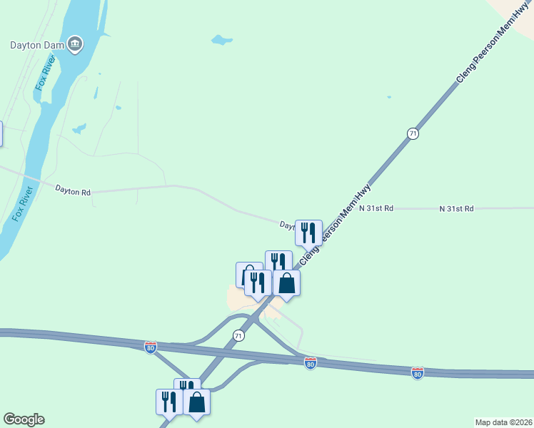 map of restaurants, bars, coffee shops, grocery stores, and more near 2037 North 31st Road in Ottawa
