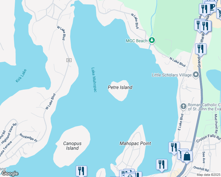 map of restaurants, bars, coffee shops, grocery stores, and more near 1 Petre Island Drive in Carmel Hamlet