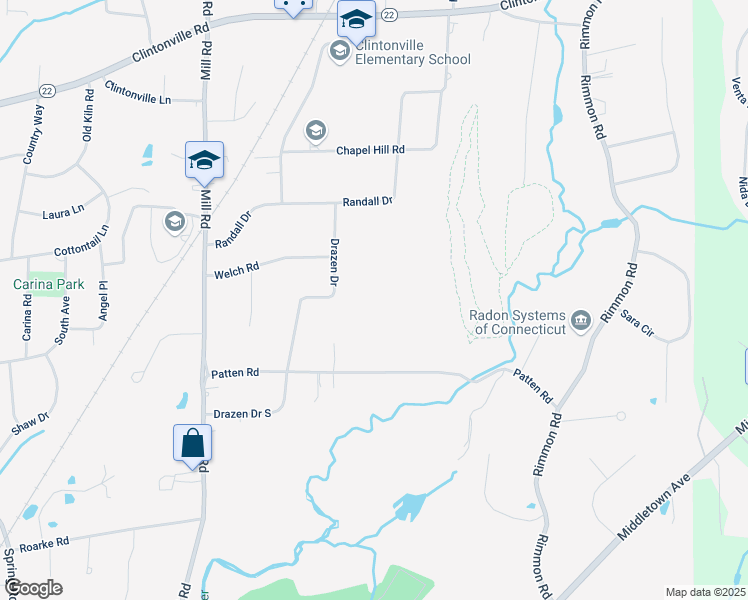 map of restaurants, bars, coffee shops, grocery stores, and more near 80 Patten Road in North Haven