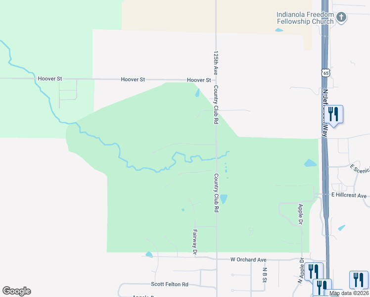 map of restaurants, bars, coffee shops, grocery stores, and more near 807 Trail Ridge Avenue in Indianola