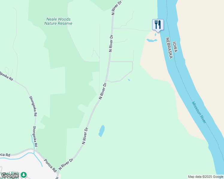 map of restaurants, bars, coffee shops, grocery stores, and more near 13607 North River Drive in Omaha