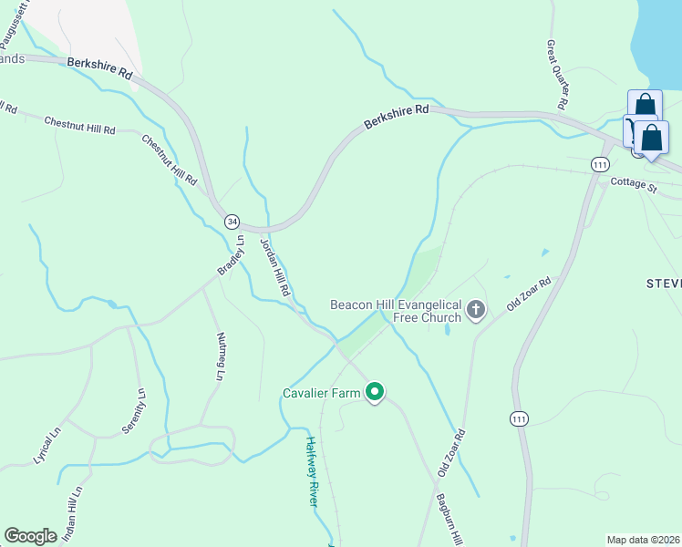 map of restaurants, bars, coffee shops, grocery stores, and more near 9 Jordan Hill Road in Newtown