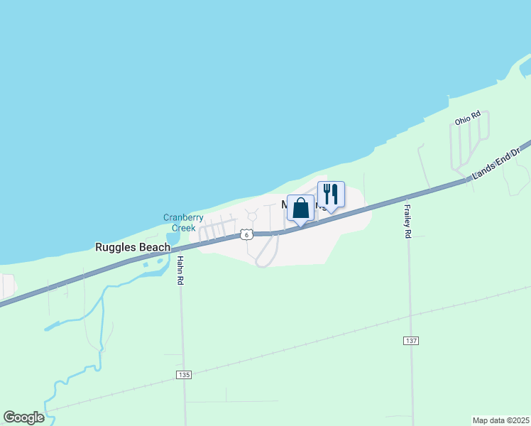 map of restaurants, bars, coffee shops, grocery stores, and more near 1009 Lakeview Rd in Huron
