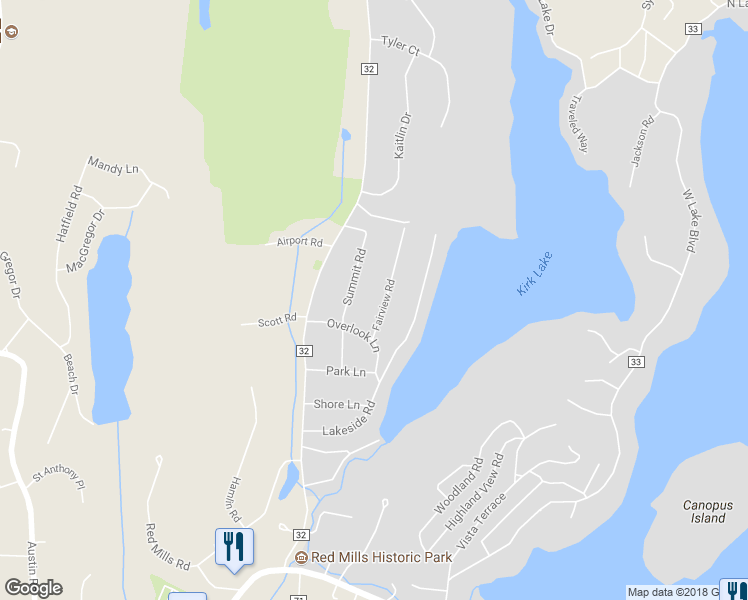 map of restaurants, bars, coffee shops, grocery stores, and more near 20 Fairview Road in Mahopac