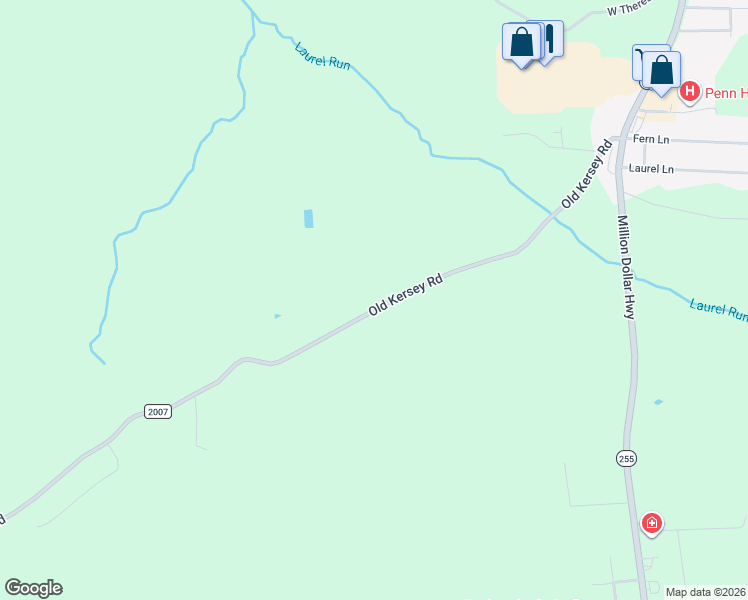map of restaurants, bars, coffee shops, grocery stores, and more near 329-351 Old Kersey Road in Kersey
