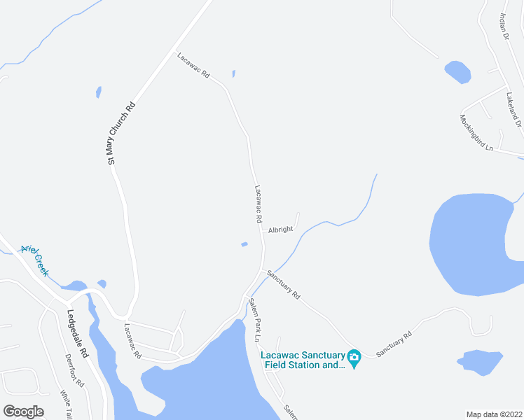 map of restaurants, bars, coffee shops, grocery stores, and more near 174 Lacawac Road in Wayne County