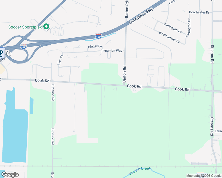 map of restaurants, bars, coffee shops, grocery stores, and more near 27257 Cook Road in Cuyahoga County