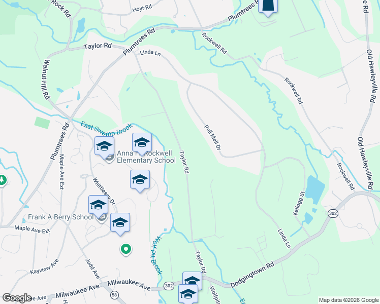 map of restaurants, bars, coffee shops, grocery stores, and more near 37 Taylor Road in Bethel