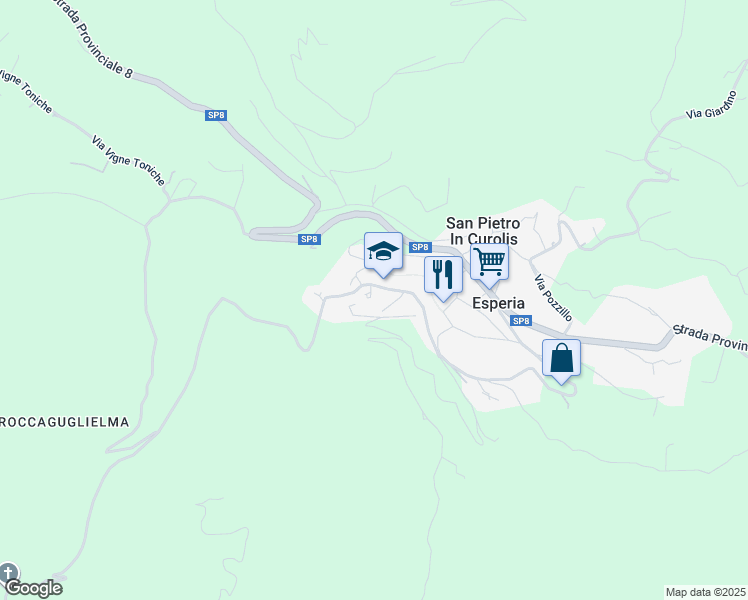 map of restaurants, bars, coffee shops, grocery stores, and more near 3 Via degli Ulivi in Esperia