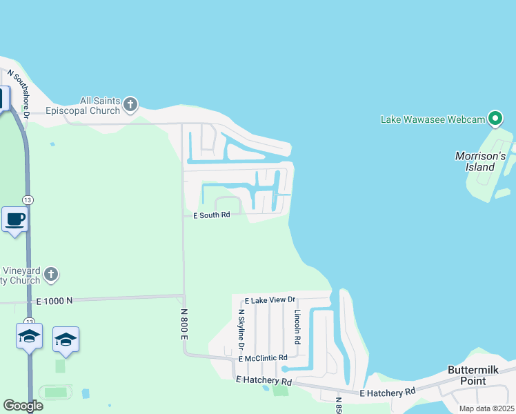 map of restaurants, bars, coffee shops, grocery stores, and more near 10273 South North Channel Drive in Syracuse