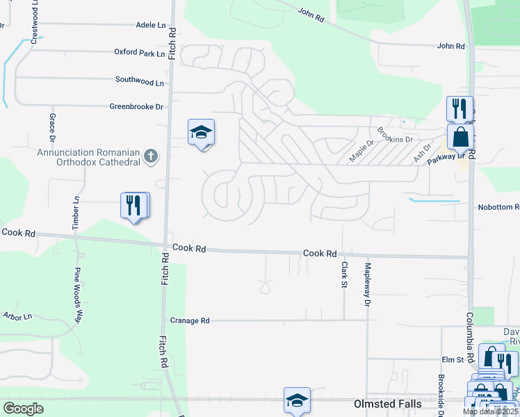 map of restaurants, bars, coffee shops, grocery stores, and more near 26 Piccolo Place in Cuyahoga County