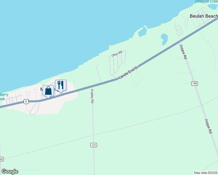 map of restaurants, bars, coffee shops, grocery stores, and more near 5308 Ohio 61 in Huron