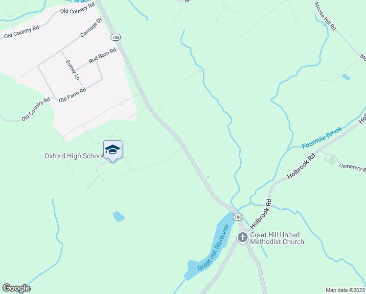 map of restaurants, bars, coffee shops, grocery stores, and more near 61 Quaker Farms Road in Oxford