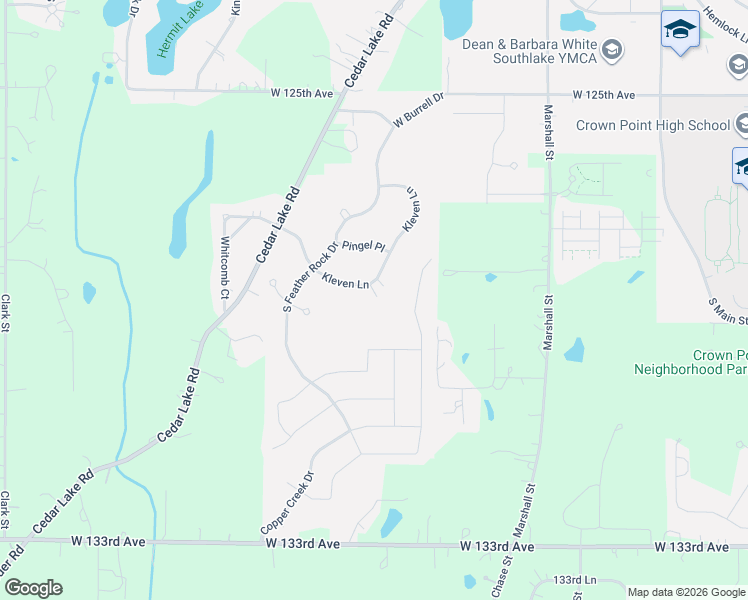 map of restaurants, bars, coffee shops, grocery stores, and more near 902 Kleven Ln in Crown Point