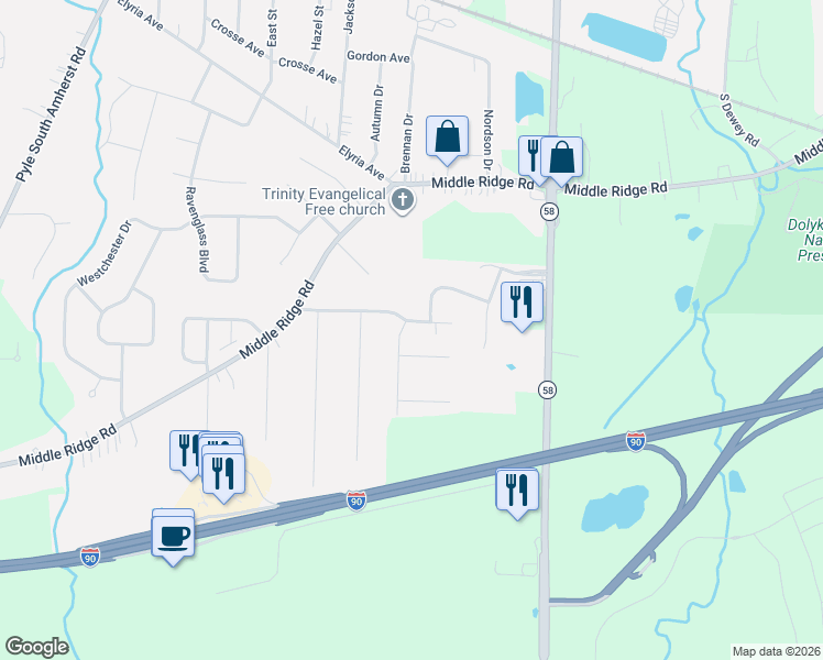 map of restaurants, bars, coffee shops, grocery stores, and more near 961 Longitude Lane in Amherst
