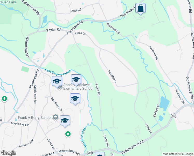map of restaurants, bars, coffee shops, grocery stores, and more near 37 Taylor Road in Bethel