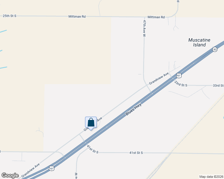 map of restaurants, bars, coffee shops, grocery stores, and more near 3323 Grandview Avenue in Muscatine