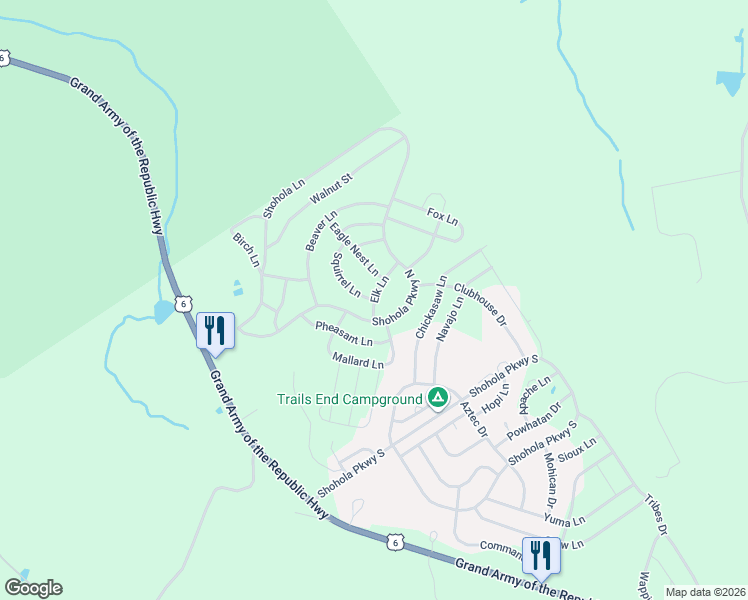 map of restaurants, bars, coffee shops, grocery stores, and more near 1318 Elk Lane in Shohola