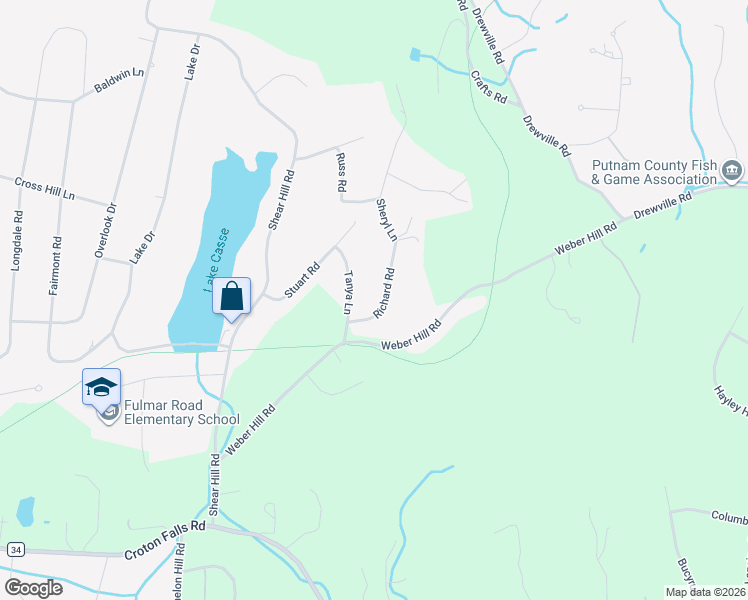 map of restaurants, bars, coffee shops, grocery stores, and more near 26 Tanya Lane in Mahopac