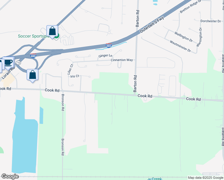 map of restaurants, bars, coffee shops, grocery stores, and more near 27274 Cook Road in Cuyahoga County