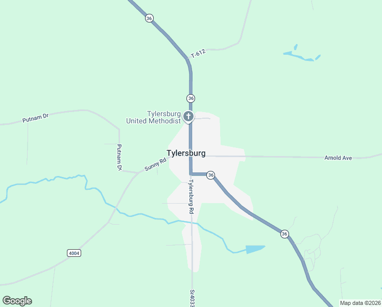 map of restaurants, bars, coffee shops, grocery stores, and more near in Tylersburg