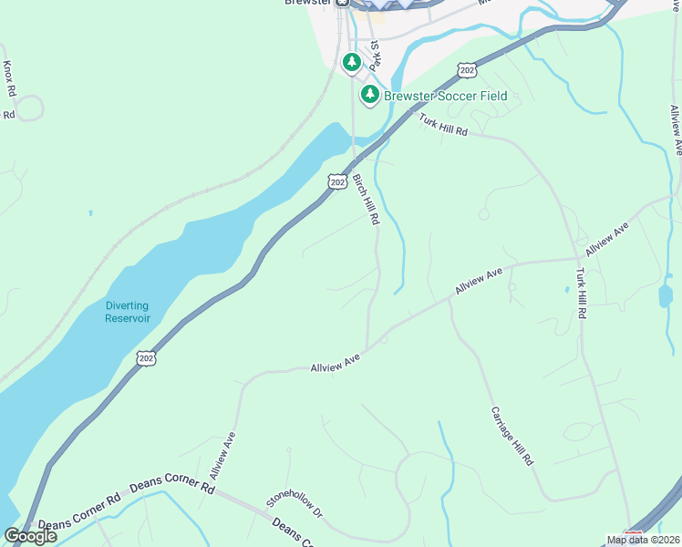 map of restaurants, bars, coffee shops, grocery stores, and more near 59 Birch Hill Road in Brewster