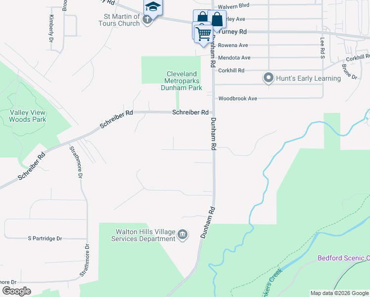 map of restaurants, bars, coffee shops, grocery stores, and more near 15003 Florence Drive in Maple Heights