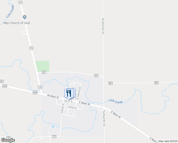 map of restaurants, bars, coffee shops, grocery stores, and more near 505 Doud Road in Ney