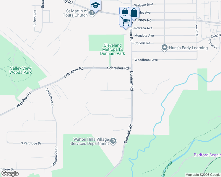 map of restaurants, bars, coffee shops, grocery stores, and more near 15003 Florence Drive in Maple Heights