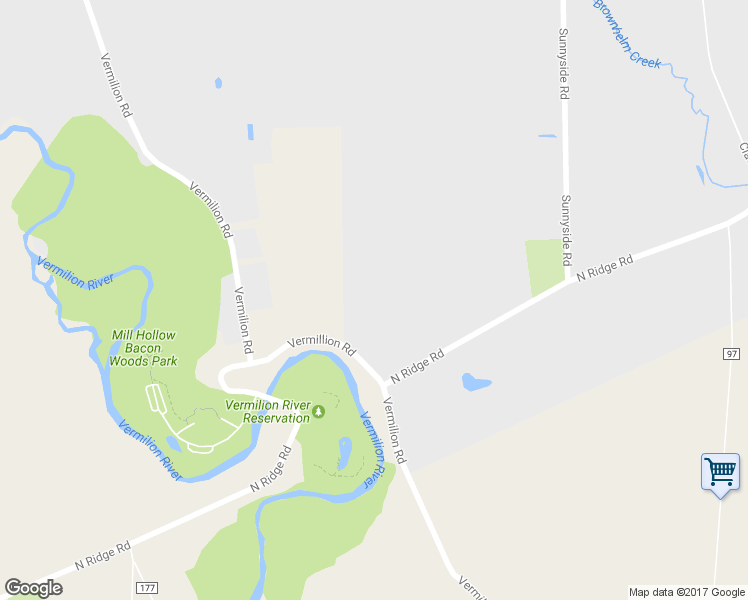 map of restaurants, bars, coffee shops, grocery stores, and more near 3280 North Ridge Road in Vermilion