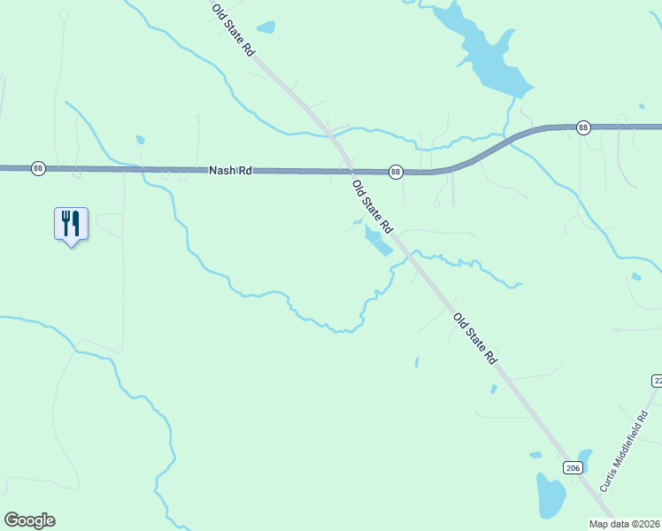 map of restaurants, bars, coffee shops, grocery stores, and more near 17733 Nash Road in Middlefield