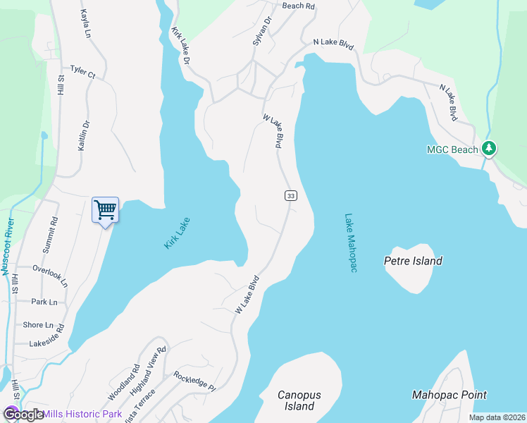 map of restaurants, bars, coffee shops, grocery stores, and more near 4 Tennis Court Road in Mahopac