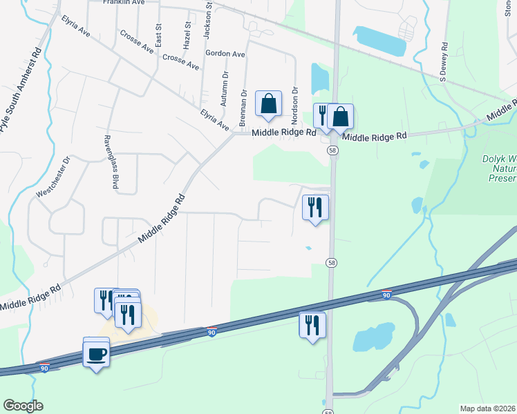 map of restaurants, bars, coffee shops, grocery stores, and more near 961 Longitude Lane in Amherst